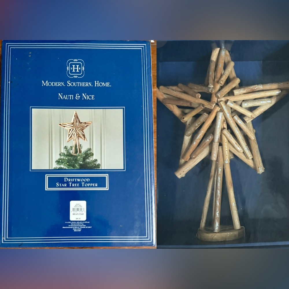 MODERN SOUTHERN HOME “NAUTI & NICE” DRIFTWOOD STAR TREE TOPPER MSRP $80~NEW*